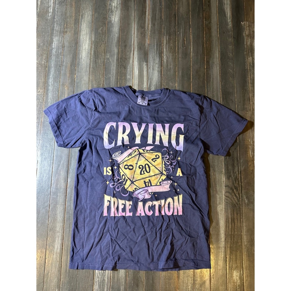 Comfort Colors Navy Crying Is A Free Action Graphic Tee Shirt
